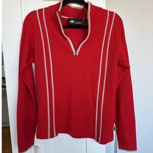 Vintage Retro Nike Unisex Wool Blend Red ACG Thermal Layer 1/4 Zip Sweater, Sz M